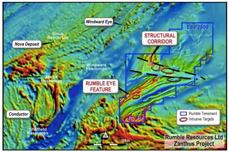 Blackham Resources (ASX:BLK) Zanthus Project, shared with Rumble Resources (ASX:RTR), in the Fraser Range