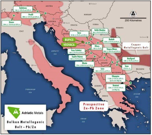 ADT's deposits deposits are located in the prolific Balkan Metallogenic Belt, well known for hosting quality lead-zinc deposits.