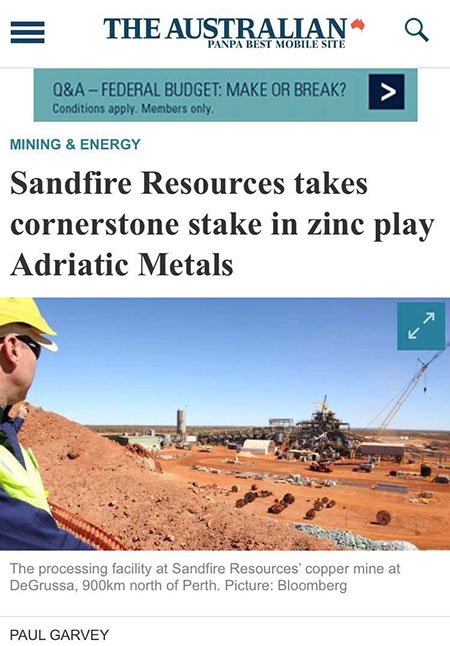 Sandfire resources the australian