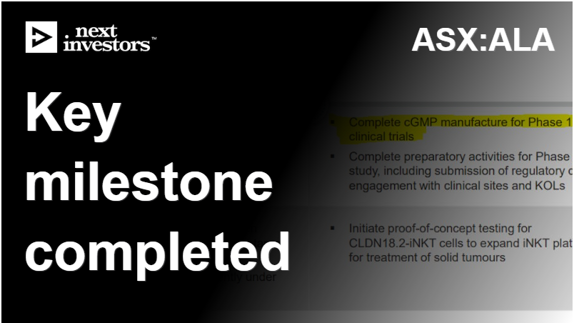 ALA completes key manufacturing milestone