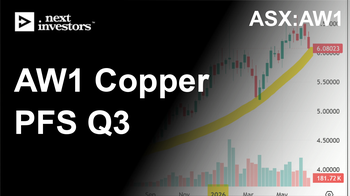 AW1 - PFS due for copper project in Q3-2026 with copper price near all time highs