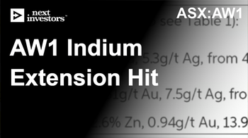 AW1 hits 430m extension to the USA’s biggest critical mineral indium deposit