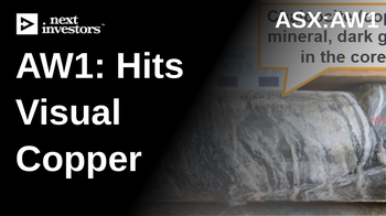 AW1 hits visual copper inside the USA’s biggest indium JORC resource
