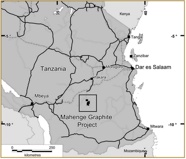 Mahenge graphite project map