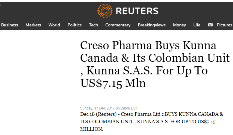 Kunna Canada buy out
