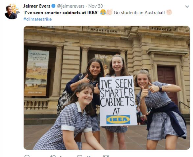 Australian schoolchildren protesting for action on climate change.