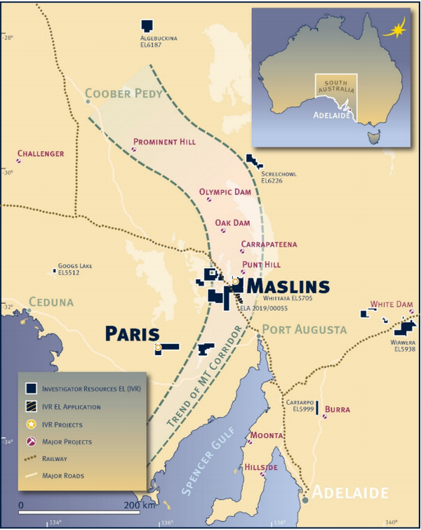 The Maslins project is situated in the heart of the IOCG corridor. 