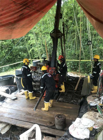 Drilling now underway at Tesorito, June 2018.