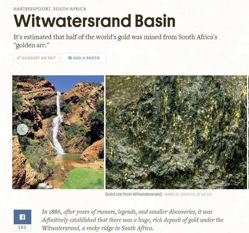 Witwatersrand basin gold