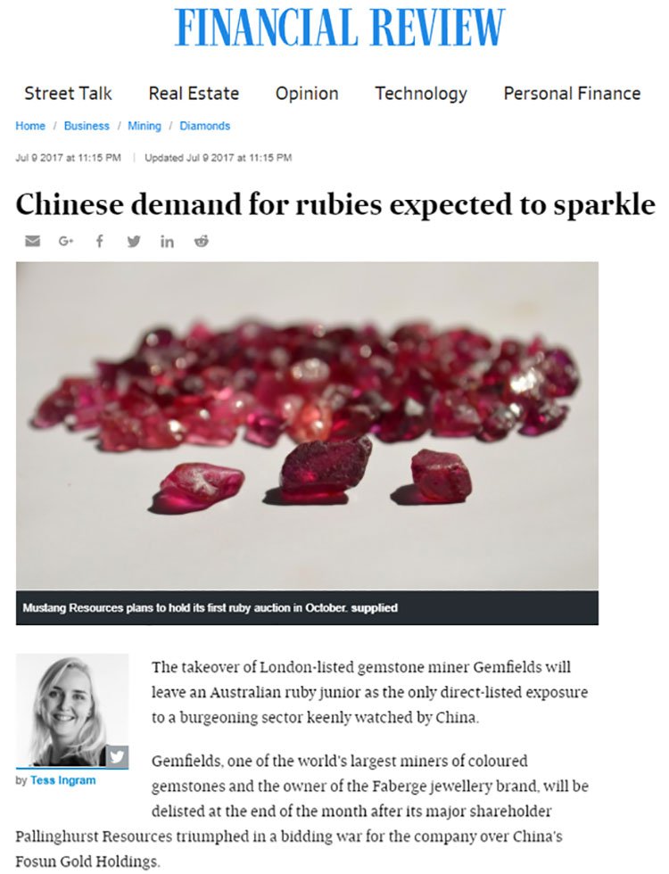 Chinese ruby demand