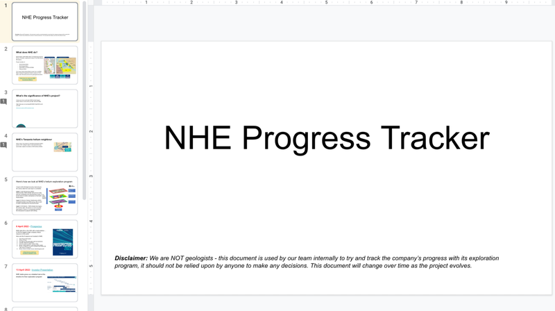 NHE progress tracker