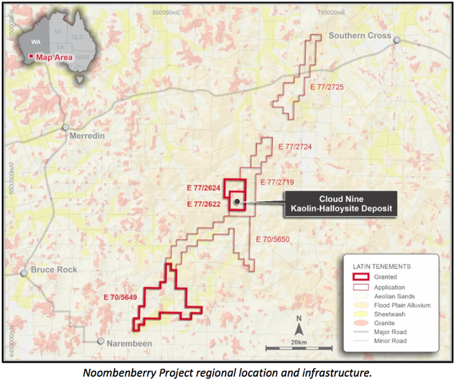 Noombenberry Project regional location and infrastructure