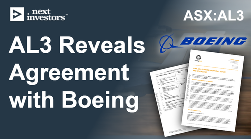 AL3’s Quarterly reveals new agreement with Boeing, and more than 500% growth in cash receipts