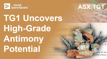 TG1 finds 7% antimony in rock chip - nice timing