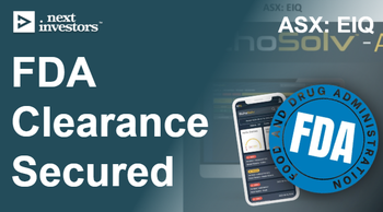 EIQ Secures FDA Clearance - can now market and sell in the USA.