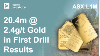 L1M: First gold drill results deliver 20.4m at 2.4g/t gold
