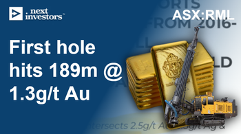 RML Gold Discovery: First hole hits 189.2m at 1.3g/t gold… near surface, ending in mineralisation