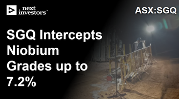 SGQ intercepts niobium grades up to 7.2%, 400m north west of its existing resource