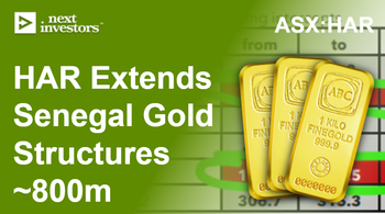 HAR: 800m of continuous gold mineralisation - deeper drilling to start this quarter