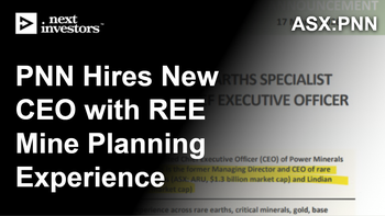 PNN appoints new CEO - previous experience with two billion dollar ASX rare earths companies