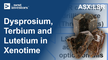 LSR: Dysprosium, terbium and lutetium in xenotime... huh? The market liked it.