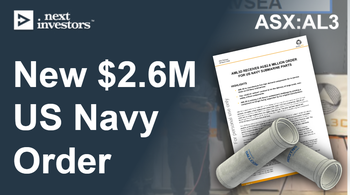 AL3: New $2.6M US Navy submarine parts order... A week after $9.9M military shipbuilding order.