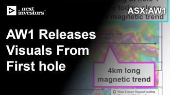 AW1 hits visual mineralisation - 430m away from the largest Indium deposit in the US