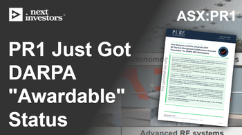PR1: Tech now approved for use by USA Defense Advanced Research Projects Agency (DARPA) participants