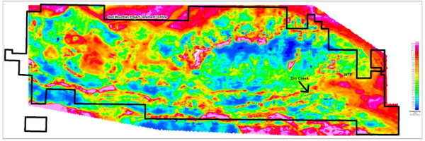 WRM's survey AEM shows conductivity features associated with volcanogenic massive sulphide (VMS) mineralisation at the Dry Creek and WTF deposits.
