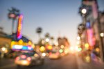 Defocused blur of Hollywood Boulevard in Losa Angeles