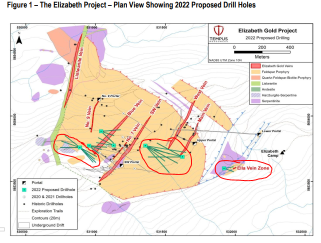 TMR Elizabeth proposed drill holes