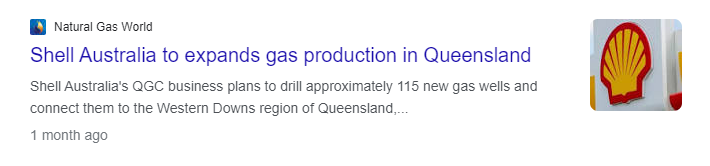 Shell Australia Gas production