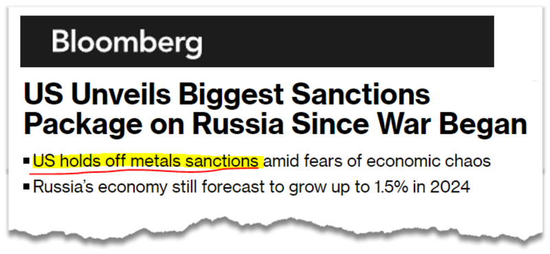 US sanctions Russia metals