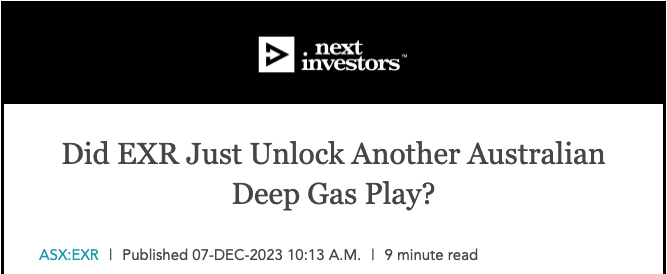 Did EXR just unlock another Australian deep gas play