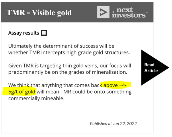 TMR visible gold