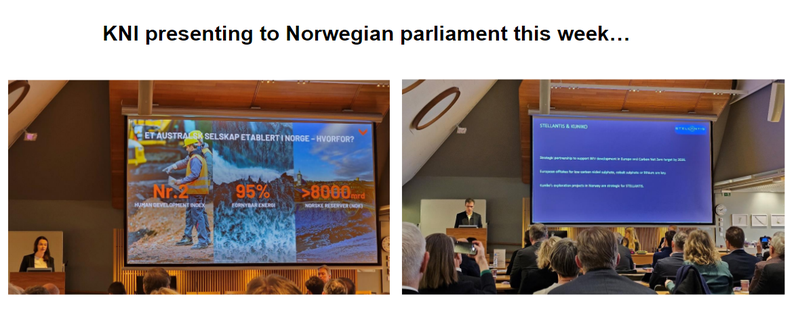 KNI Presenting to Norwegian parliament this week