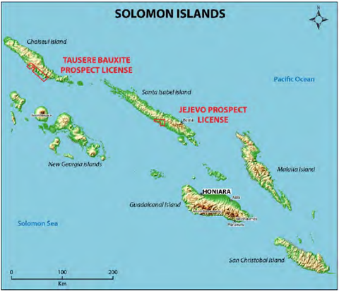 Sunshine Minerals’ Solomon Islands projects.
