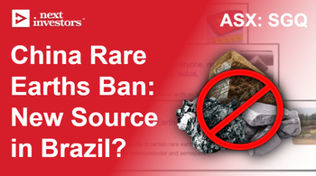 China bans rare earth exports. SGQ has one of the largest and highest grade hard rock, rare earths resources in the world